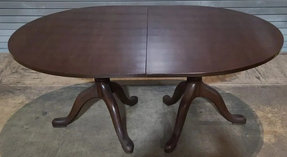 Mesa de comedor Kittinger Williamsburg caoba dos pedestales con 2 hojas CW 66 Foto 2 de 4