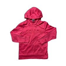 Adidas Youth Girl's Size Large 14 Hoodie 3D Lettering Logo Pinkish Pullover LS