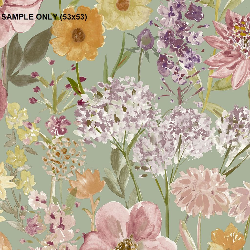 ** SAMPLE Wildflowers Sage Wallpaper