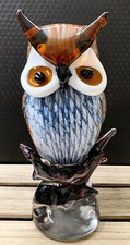Glasfigur Eule Uhu Vogel Skulptur Dekofigur Glaskunst Kristallglas Sonderangebot