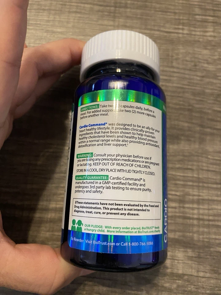 Control de colesterol y presión arterial BioTRUST - 60 cápsulas vegetales Foto 3 de 4