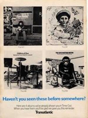 John Renbourn Gerry Rafferty Reverend Gary Davis LP advert Time Out cutting 1972