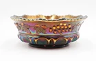 Vintage Northwood Grape & Cable Amethyst Carnival Glass Fruit Bowl