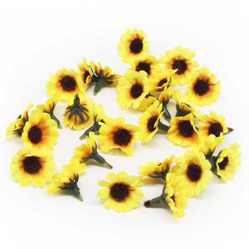 50 Pcs Sunflower Craft Ornament Sunflowers Bulk Silk Artificial eBay