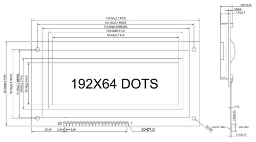 4"Black 192x64 Dots Graphic LCD Display Module LCM w/KS0107+KS0108 w/Tutorial - Picture 5 of 5
