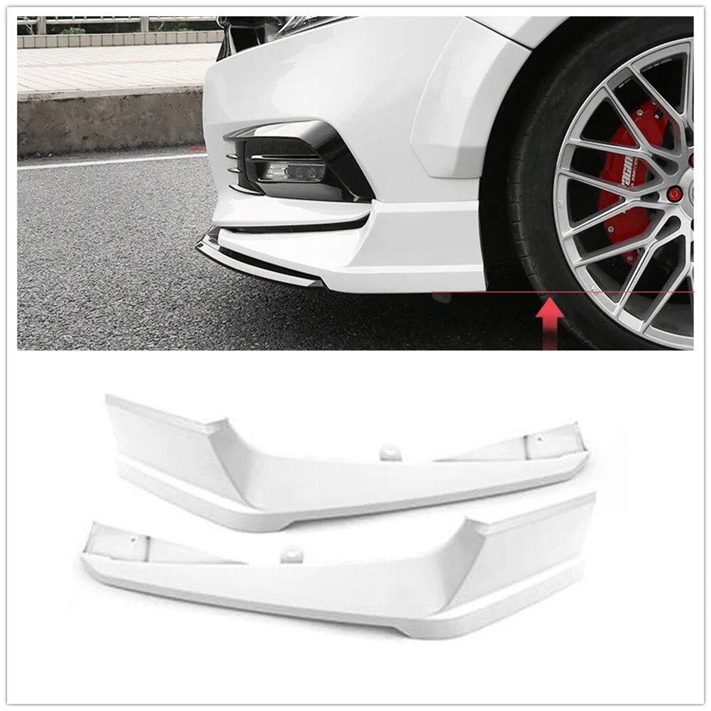 2PCs White Front Bumper Side Lip Molding Trims For Honda Accord 2018-2019