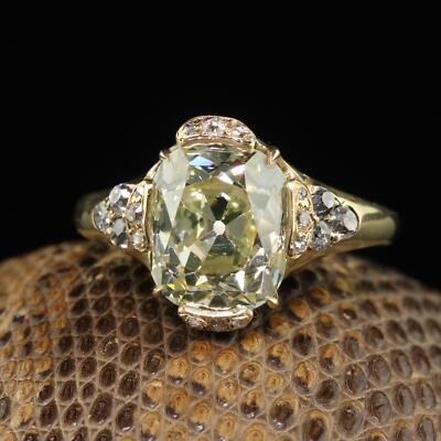 Antique Victorian 18K Yellow Gold Old Mine Diamond Engagement Ring GIA 
