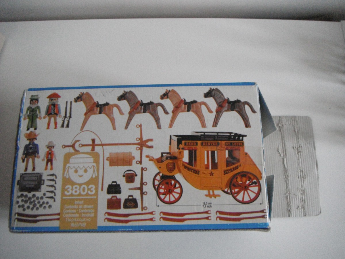 Playmobil 3803 - Diligence Far West - Lot Cowboys - Occasion Vintage