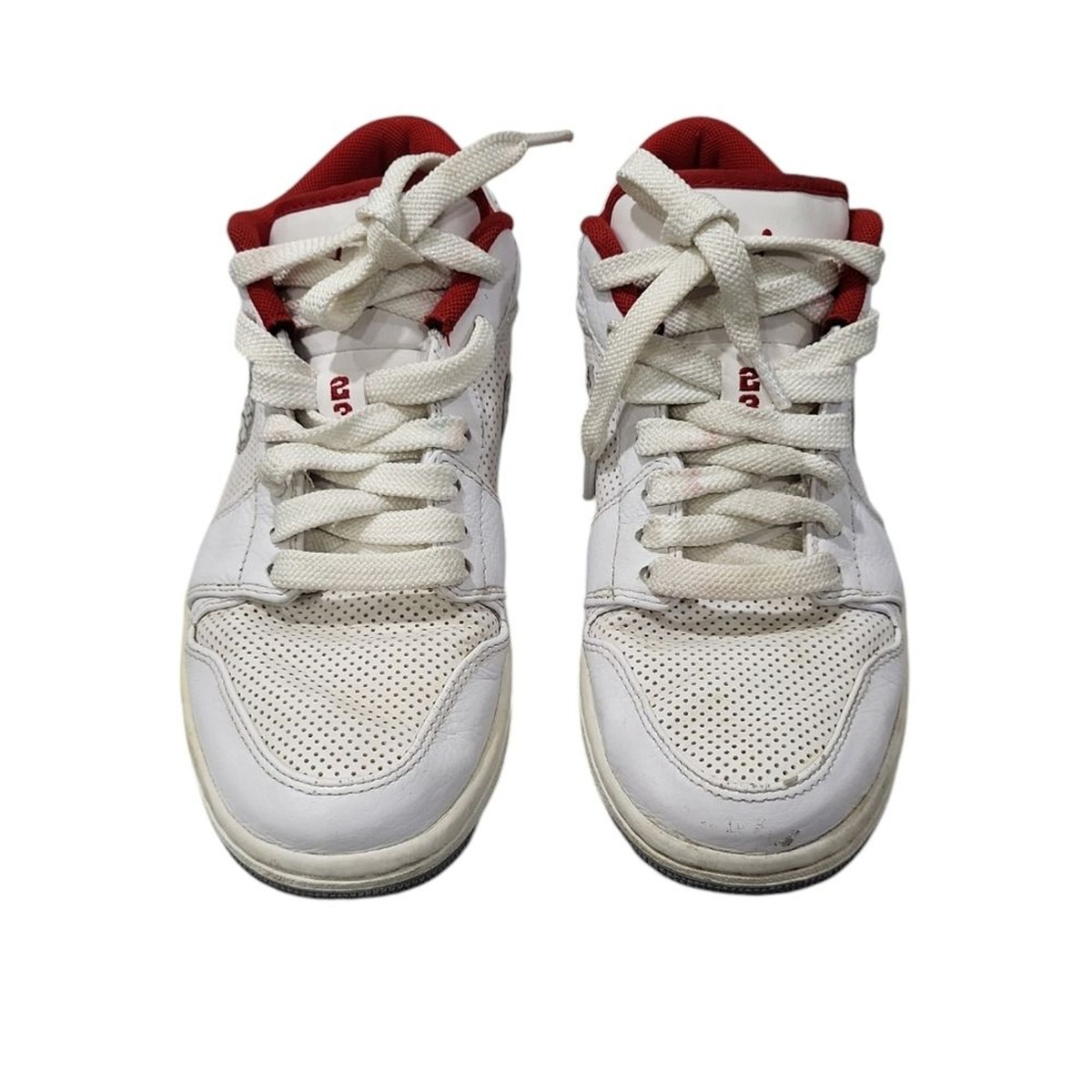 Air Jordan 1 Phat Low White / Red / Cement Grey Elephant
