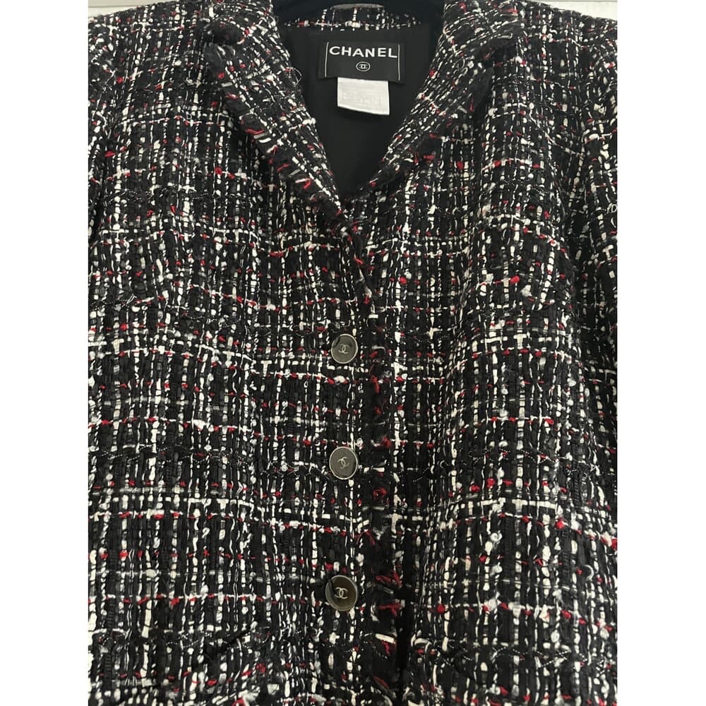 [Chanel] Chanel 05P COCO Button Tweed Jacket & Skirt Set Black x Blue [Used] [Authenticated/Genuine Product Guaranteed] 210984