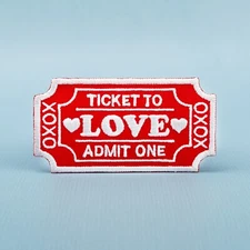 Ticket to Love Patch - Funny Valentine's Day Gift - Love Game - Embroidered