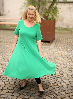 MAGNA - Lagenlook TUNIKA KLEID lang Gr 44 46 48 50 52 54 56 58 - grün