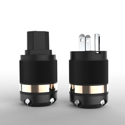HIFI Rhodium Plated Audio EU Schuko Power Connector US AC IEC Female Power plug