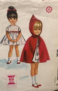 McCall's 7045 Vintage Childs Dress Petticoat Cape w Hood Pattern Sz 6X Cut/Com