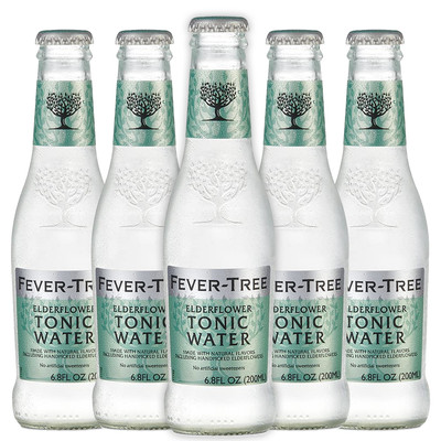 Fever Tree Premium Elderflower Water - Premium Quality Mixer & Soda 5 Pack