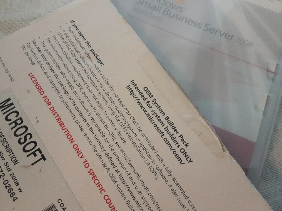 MICROSOFT WINDOWS SMALL BUSINESS SERVER STANDARD 2008 SP2 1-4CPU 5CLT OEM SYSTEM - Image 2 of 4