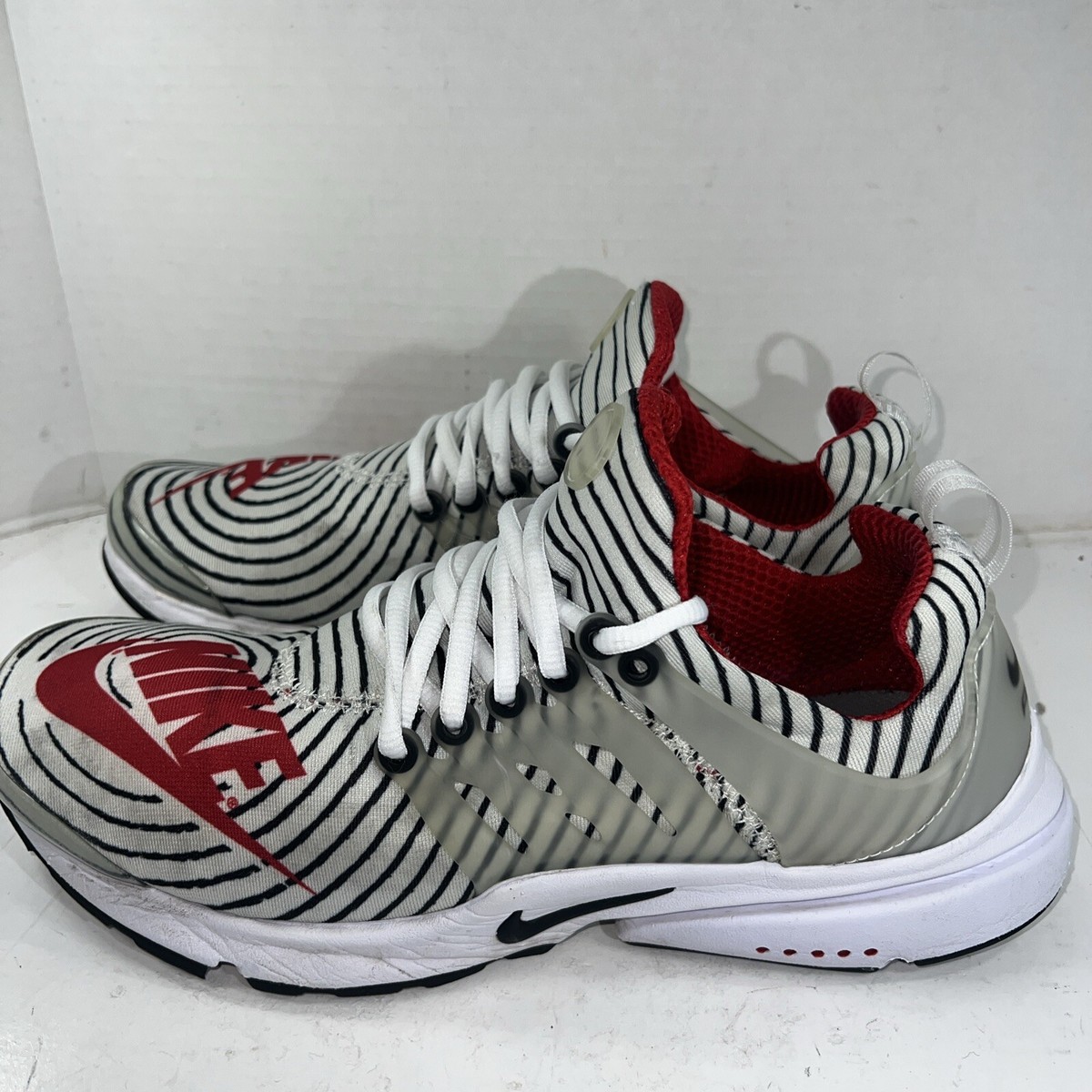Nike Mens Air Presto Hypnotic White Black Red Sz 10 Athletic Running Shoe