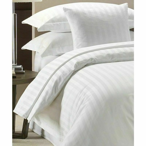 Strip Duvet Cover Zipper Closure Satin With Pillow Case Bed Hotel Bedding Set - Picture 2 of 2