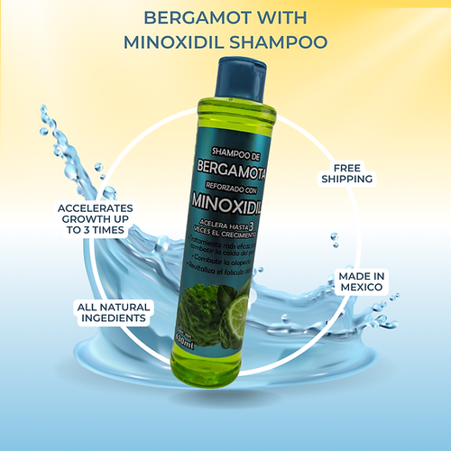 Bergamot & Mnoxidil 5% Shampoo Hair Regrowth, Reactivates Hair Follicles, 630 ml - Picture 4 of 4