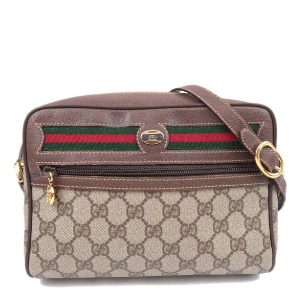 GUCCI Sherry Line GG Supreme Crossbody Shoulder Bag PVC Brown 001.115.6655 Auth