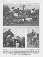 ODDINGTON Oxfordshire the Christchurch Point to Point Race - Vintage Print 1932