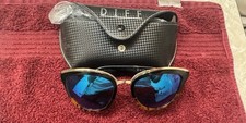 DIFF Eyewear Rose Sunglasses Black White Marb...