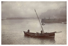 England, Whitby and a Pier, Vintage Print, ca.1890 England, Whitby and u