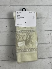 NWT Nike Elite Basketball Crew Socks 2 Pair Beige Christmas Men's Medium 6-8