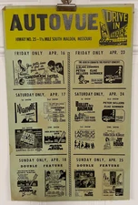 Autovue Drive In Poster Nightmare Hammer Studios 1964 Malden MO Peter Sellers