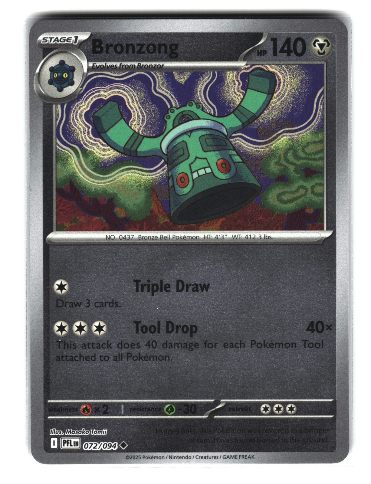 Bronzong 072/094 Reverse Holo Pokemon Card NM