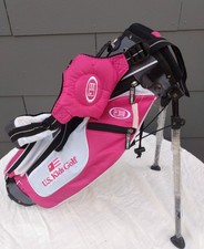 US Kids Golf Ultralight 45 Stand Golf Bag 24” Pink w/ Rainhood USKG45 Read Descr