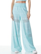 Alice + Olivia Russell High Waisted Eyelet Pant in Powder Blue Small