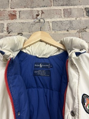 美品 80s〜90s POLO Ralph Lauren down jacket Vintage Polo Ralph Lauren 1992 Stadium Polo USA Cookie Ski Puffer