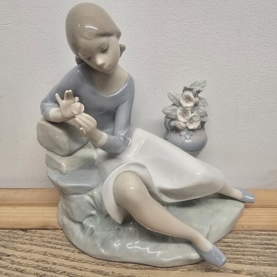 Vintage LLADRO Rosalinda Mädchen + Blumen Porzellan Figur 4836 Top Zustand