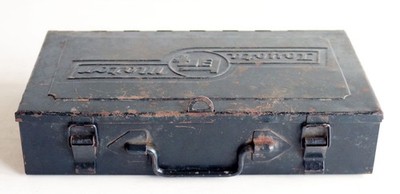 Vintage TOYOTA MOTOR Tool Box Case Storage w/Toyota stamped tools