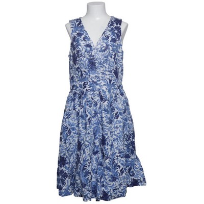 H&M, Kleid, Größe: 44, Blau/Weiß, Baumwolle/Leinen, Blumen, Damen #Vpe