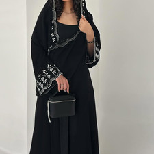 Muslim Women Maxi Robe Modest Abaya Open Cardigan Kimono Kaftan Dress Embroidery