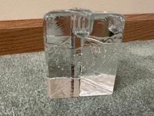 1 Iittala Archipelago 3 1/4" Triangle Crystal Candle Holder - Timo Sarpaneva EUC