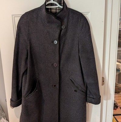 VTG Baronia Alpace Loden Coat Pischl Wool Gray Women-As Is Sewing Projecty Craft