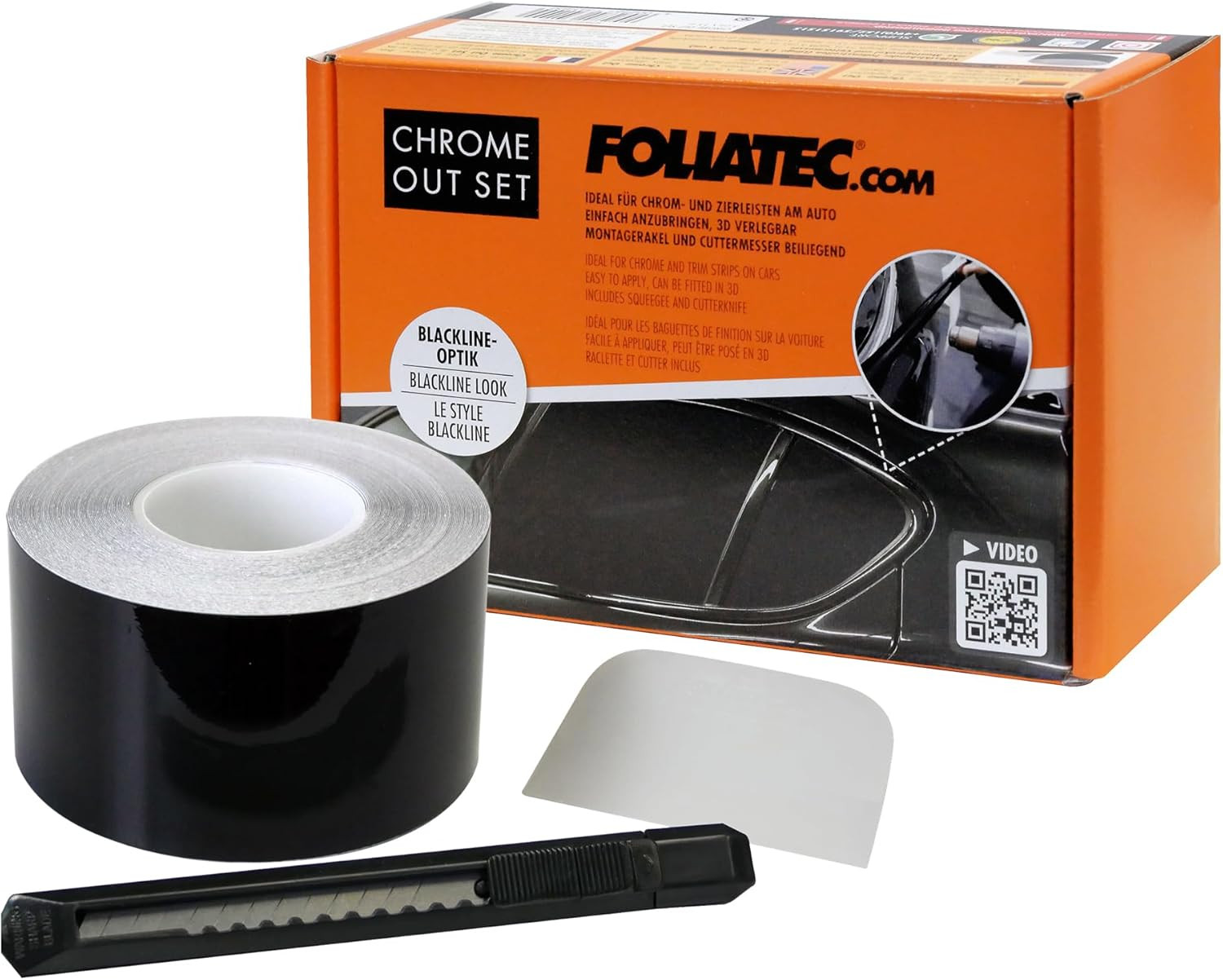 Pellicola Nero Lucido per Cromature Auto - Set Completo Chrome Out 15m