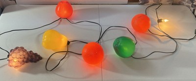 VTG Fruit Blow Mold String Lights Yard Decor Lantern Camper Patio Party RV Tiki