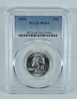 1963 Washington Quarter MS64 PCGS Blue Label *3602