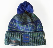 Seattle Seahawks New Era Sideline Sport Knit Beanie Hat Retro Color Scheme OSFA