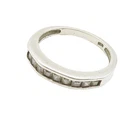 925 Sterling Silver  Vintage White Topaz 9 Stone Shiny Band Ring Sz 7  RG17821