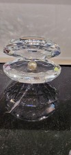 Swarovski Crystal Clam Shell Figurine w/ Pearl Accent — Clear Shell Collectible