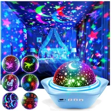 Portable 360° Kids Night Light Projector - Create Magical Bedtime Scenes