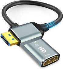 4K Display Port to HDMI Adapter, Uni-Directional Computer Grey