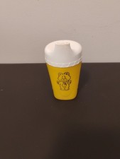 Vintage Childs Yellow Sippy Cup With Silver Bear