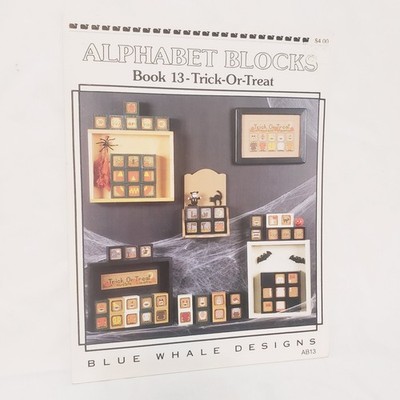 Alphabet Blocks Trick of Treat Cross Stitch Book 13 Pattern Blue Whale Designs