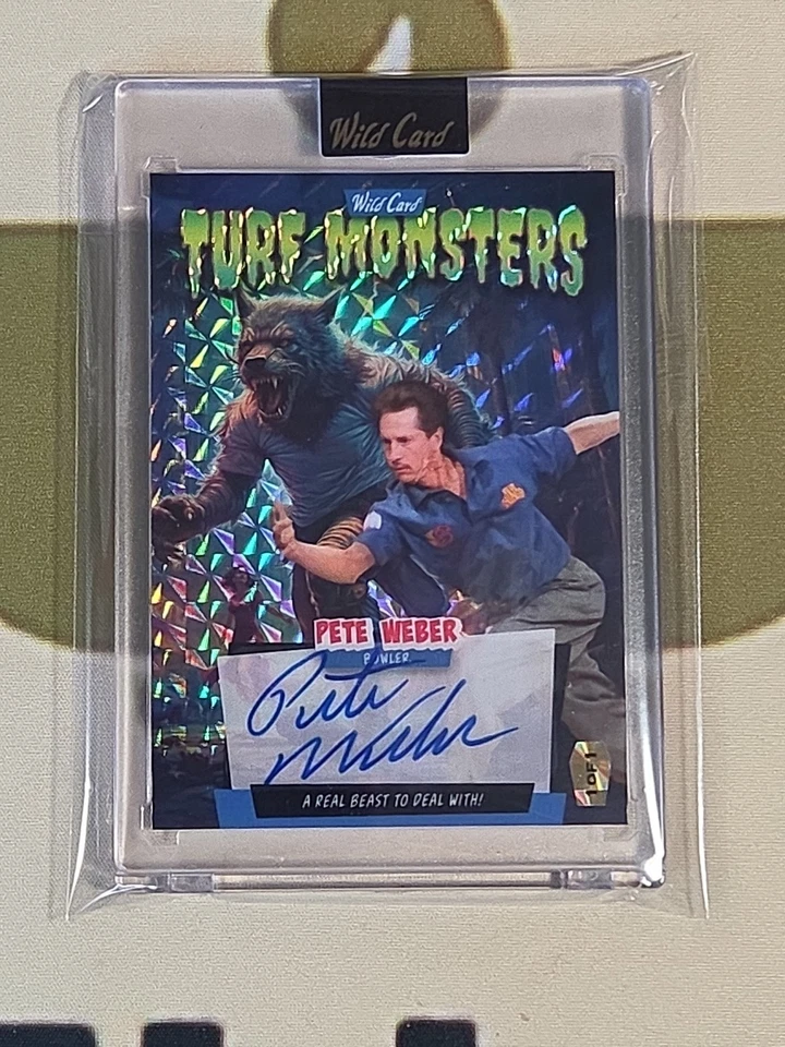 Wild Card Haunted Hits 2025 Multideporte Pete Weber 1/1 Autógrafo Césped Monstruos Foto 3 de 4